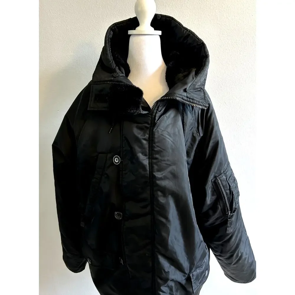 Y2K 90s Parka Insulated Jacket LONG Military Swim Pockets Women’s L Mossimo VTG